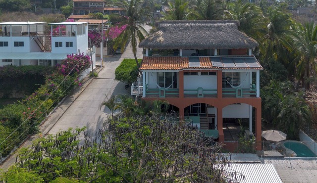 Ocean‑View Villa w/Pool · 1‑Min Walk to Zicatela Beach · Fast WiFi