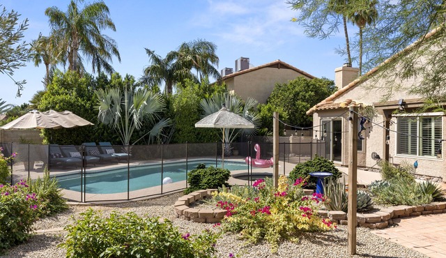 Old World Hacienda style Scottsdale home with private pool.