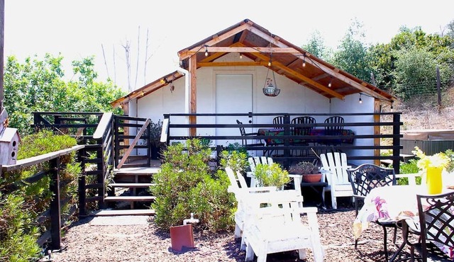 Pet Friendly Impressive Safari Tent with Hot-tub in Rainbow, California