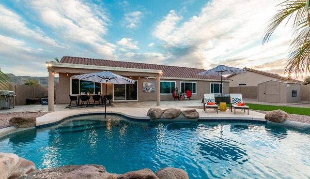 Phoenix Backyard Oasis Pool Home! Sleeps 12, Game Room and Kids Playset too! home