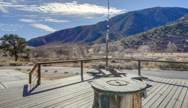 Private Deck & Views: Frazier Mountain Cabin