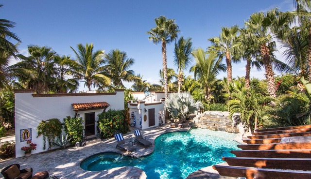 Private gated family style compound 2 to4 Casitas with pool minutes to beach!