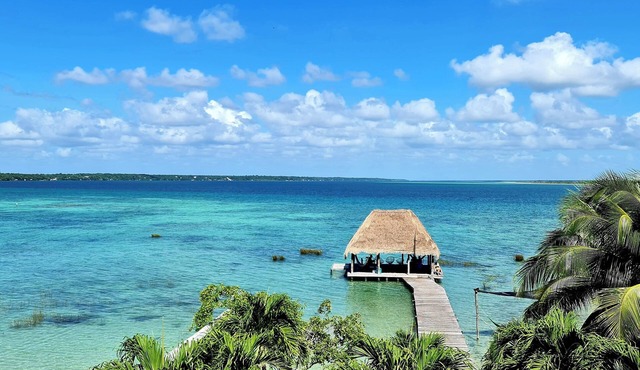 Private villa in Bacalar with dock and gazebo in front of the lagoon