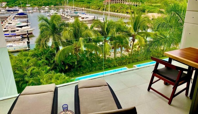 Relax in front of Ixtapa's beautiful Marina.