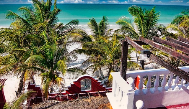 Rent a Gorgeous Third Floor Suite on the beach in El Cuyo, Yucatan KT