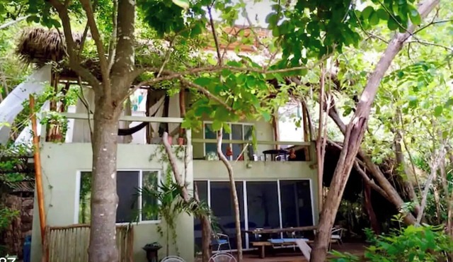 Secret virgin front bay pool house and tree casita